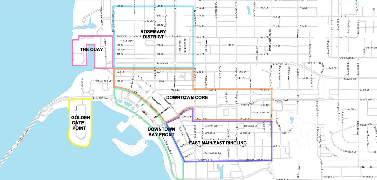 Downtown Sarasota Condos Map