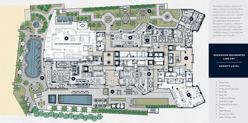 Rosewood Residences Lido Key Amenity Level