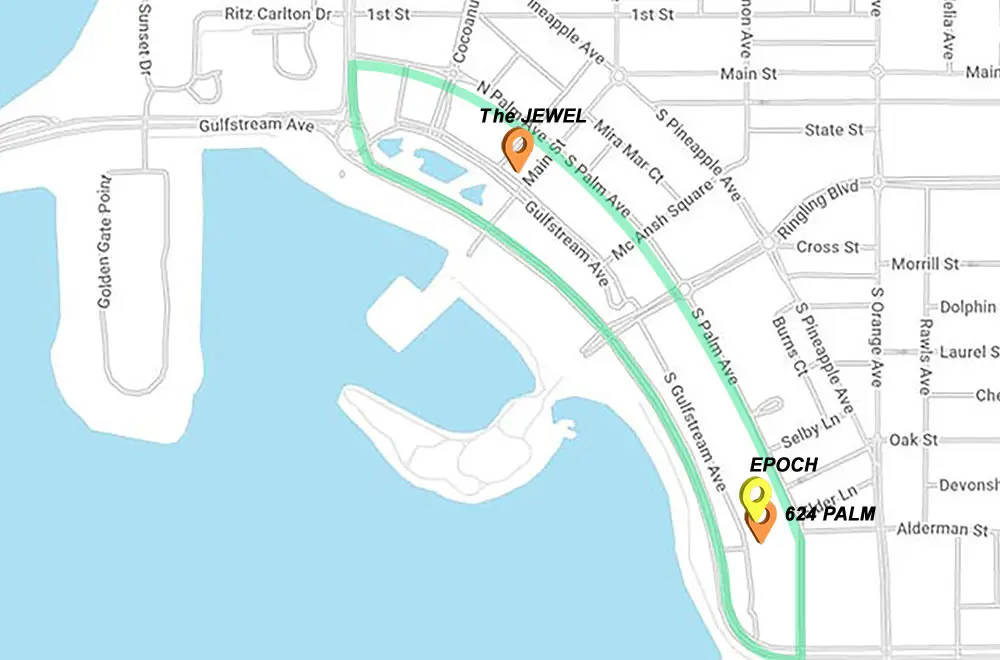 Sarasota Bayfront New Construction Map