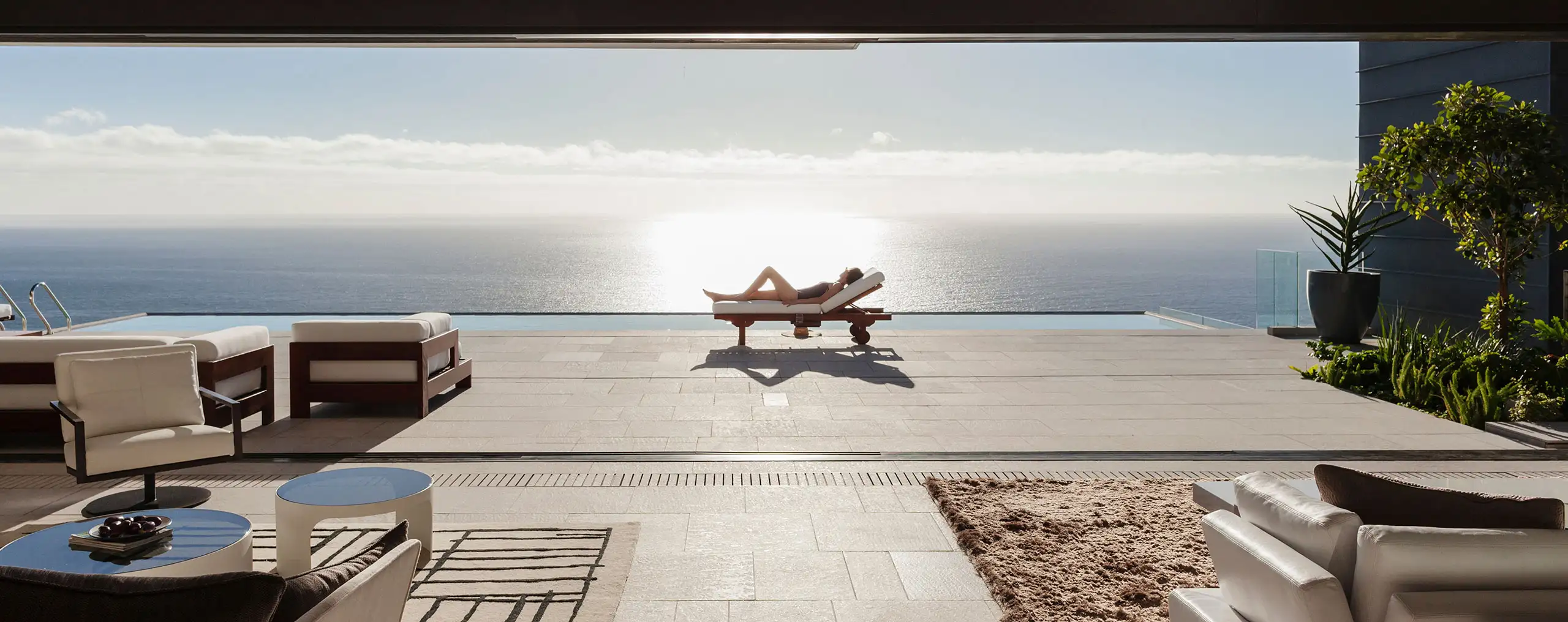 view from a luxury pool deck